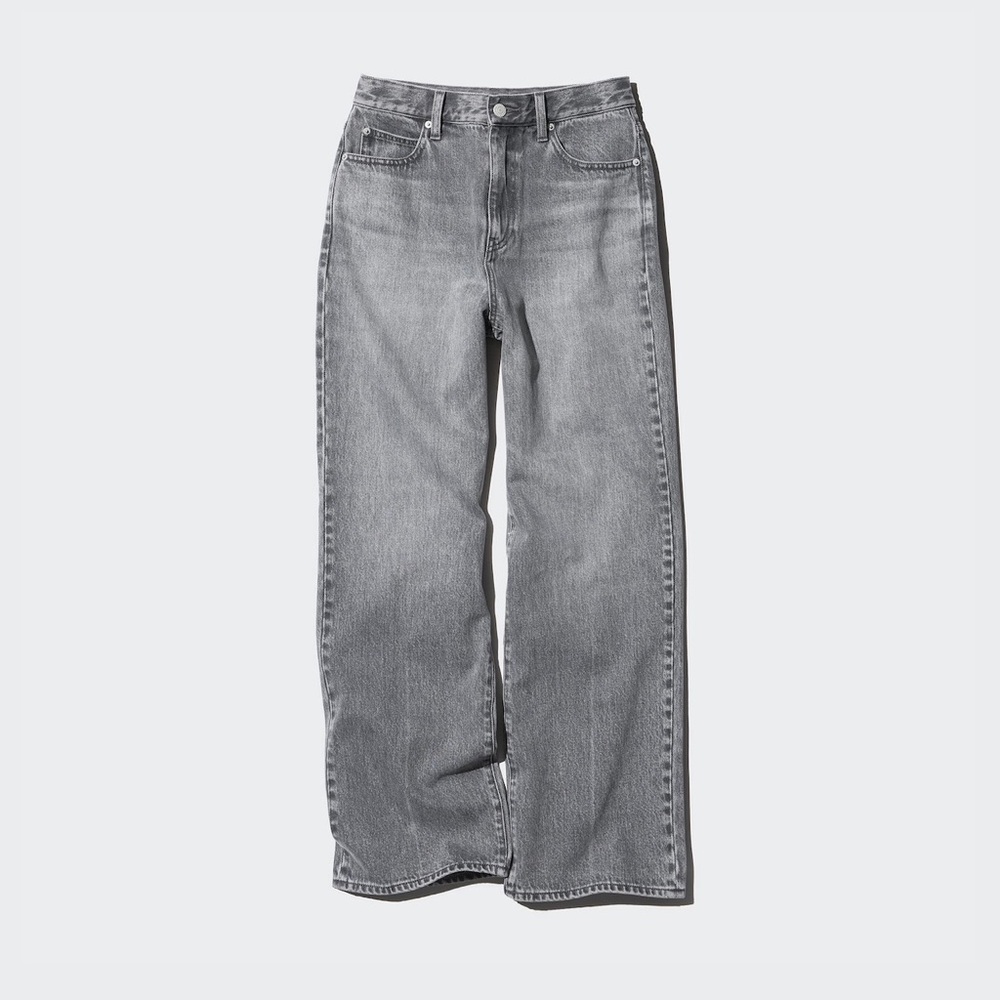 Uniqlo Gray Wide Straight Leg Jean